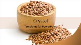  Presentation with bowl - Colorful theme enhanced with healthy brown linseeds in bowl backdrop and a yellow colored foreground