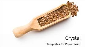  Presentation with whats the scoop - Cool new PPT theme with healthy brown linseeds in scoop backdrop and a  colored foreground