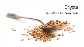  Presentation with frames isolated on white brown - PPT theme having healthy brown linseeds in spoon background and a  colored foreground