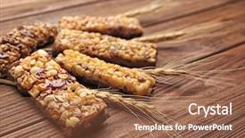 Presentation with chocolate cereal - PPT layouts having healthy cereal bars with chocolate background and a  colored foreground