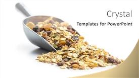  Presentation with breakfast cereal - Presentation with healthy-cereal-breakfast-in-scoop background and a white colored foreground