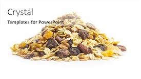  Presentation with breakfast cereal - Presentation enhanced with healthy-cereal-breakfast-mixed-muesli background and a white colored foreground