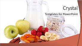  Presentation with white milk - Audience pleasing slide deck consisting of green banana oatmeal porridge - healthy cereal with milk backdrop and a white colored foreground