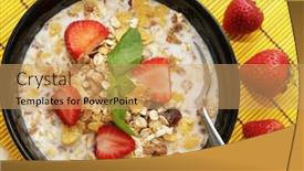  Presentation with black yellow - Presentation theme having healthy-cereals-in-a-black background and a coral colored foreground