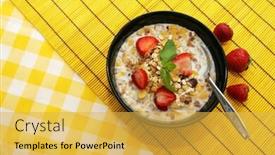  Presentation with black yellow - Beautiful slide set featuring healthy-cereals-in-a-black backdrop and a yellow colored foreground