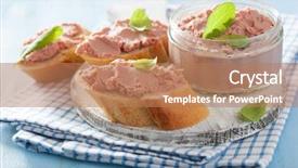  Presentation with sage - Presentation theme featuring healthy chicken liver pate background and a coral colored foreground