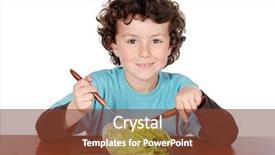  Presentation with healthy eating - PPT theme enhanced with healthy child eating balanced diet background and a tawny brown colored foreground