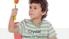  Presentation with healthy eating - Presentation having healthy child eating balanced diet background and a light gray colored foreground