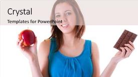  Presentation with snicker chocolate bar - Presentation consisting of healthy choice between an apple background and a  colored foreground