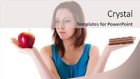  Presentation with choice - Cool new slide deck with healthy choice between an apple backdrop and a  colored foreground