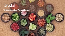  Presentation with herbs and spices - Theme with halloween kids trick or treat background and a coral colored foreground.