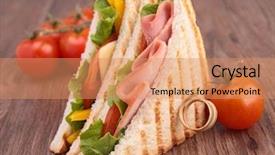  Presentation with club - Colorful slides enhanced with healthy club - sandwich backdrop and a coral colored foreground