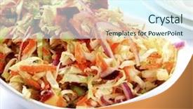  Presentation with healthy workspace - Beautiful theme featuring healthy coleslaw cabbage salad backdrop and a cool aqua colored foreground