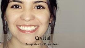  Presentation with happy smiling woman dental health - Slides enhanced with healthy college students - close up of laughing happy background and a coral colored foreground