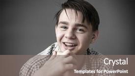  Presentation with confident - Beautiful slide deck featuring healthy college students - closeup portrait confident handsome teenager backdrop and a  colored foreground