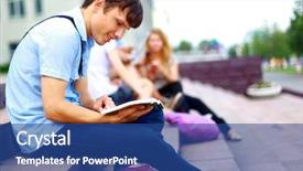  Presentation with kids reading book - Beautiful presentation featuring healthy college students - young man read book backdrop and a  colored foreground