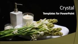  Presentation with spa concept stone - Slides enhanced with healthy-concept-bunch-of-tuberose background and a black colored foreground