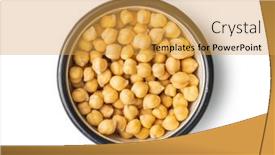  Presentation with bowl - PPT theme consisting of healthy-cooked-chickpeas-in-bowl background and a yellow colored foreground