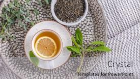  Presentation with sage - PPT layouts enhanced with healthy-detox-ginger-and-sage background and a light gray colored foreground