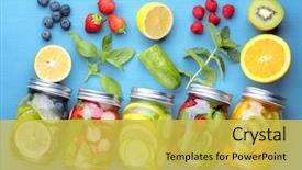  Presentation with detox - Amazing presentation theme having healthy detox water with fruits backdrop and a yellow colored foreground