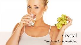  Presentation with healthy nutrition - Beautiful slide deck featuring healthy diet and nutrition backdrop and a coral colored foreground