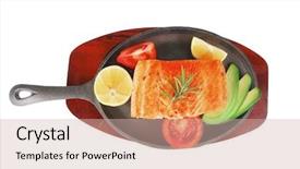  Presentation with hot metal - Presentation featuring healthy-diet-food-hot-sea background and a soft green colored foreground