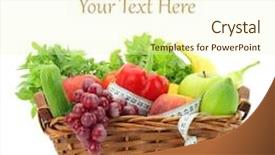  Presentation with health diet - Cool new presentation with healthy diet food products backdrop and a cream colored foreground