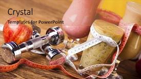  Presentation with protein - Theme consisting of healthy diet protein shakes sport background and a coral colored foreground