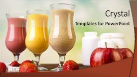  Presentation with protein - Amazing theme having healthy diet protein shakes sport backdrop and a  colored foreground