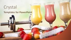  Presentation with protein - Audience pleasing theme consisting of healthy-diet-protein-shakes-sport backdrop and a cream colored foreground