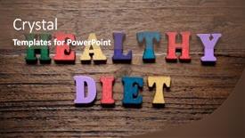  Presentation with diet - PPT theme with healthy-diet-sentence background and a violet colored foreground
