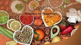  Presentation with vegan food - Presentation design having healthy-diet-vegan-food background and a coral colored foreground
