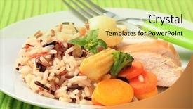  Presentation with indian food chicken curry dish - Slides enhanced with career pathways - red easy way to success background and a  colored foreground.