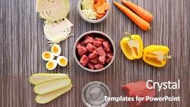 Presentation with dog food - Audience pleasing theme consisting of healthy dog food flat lay backdrop and a tawny brown colored foreground