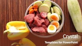  Presentation with dog food - Slides enhanced with healthy dog food on wooden background and a tawny brown colored foreground