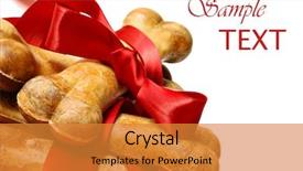  Presentation with satin - Presentation theme with healthy dog treats with red background and a gold colored foreground