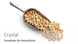  Presentation with healthy - Beautiful PPT theme featuring healthy-dried-chickpeas-in-scoop backdrop and a white colored foreground