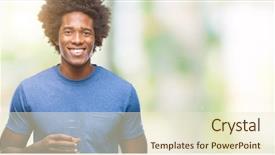  Presentation with drinking glass - PPT layouts featuring healthy drink - afro american man drinking glass background and a cream colored foreground