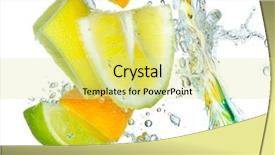  Presentation with citrus - Theme with healthy drink - citrus fruit splashing isolated background and a yellow colored foreground