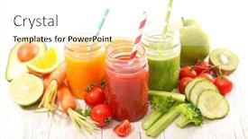  Presentation with healthy drink - Slide deck featuring healthy-drink-fruit-and-vegetable background and a white colored foreground