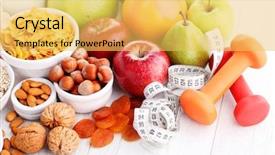  Presentation with hypertension and diet - Theme featuring healthy eating - cereals and fruit - diet background and a yellow colored foreground