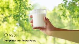  Presentation with milk dairy products - Theme having healthy-eating-and-dairy-products background and a blonde colored foreground