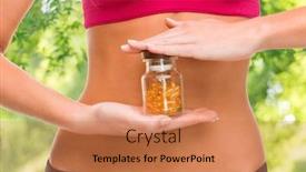  Presentation with capsules - Presentation theme having healthy-eating-and-diet-concept background and a coral colored foreground