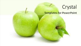  Presentation with green apple - Colorful PPT theme enhanced with healthy eating and diet backdrop and a blonde colored foreground