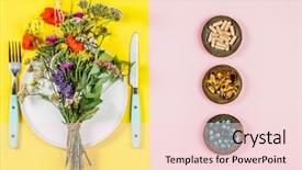  Presentation with herbal medicine - Theme featuring healthy eating and herbal medicine background and a lemonade colored foreground