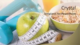  Presentation with breakfast - PPT theme with healthy eating breakfast background and a lemonade colored foreground