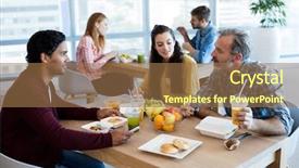  Presentation with sticky notes - PPT layouts featuring canteen - creative business team reading sticky background and a tawny brown colored foreground