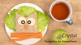  Presentation with autobiography kids - Audience pleasing PPT theme consisting of healthy eating children - funny sandwich for kids backdrop and a yellow colored foreground