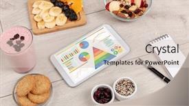  Presentation with clean water healthy concept - Beautiful PPT theme featuring healthy eating concept - close up backdrop and a soft green colored foreground