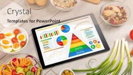  Presentation with healthy eating - Audience pleasing PPT layouts consisting of healthy eating concept - close up of tablet with several dieting statistics backdrop and a lemonade colored foreground